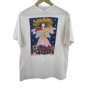 Kiki Suarez 90s Vintage Tee Guardian Angel Art‎ Shirt L Single Stitch Pop Art